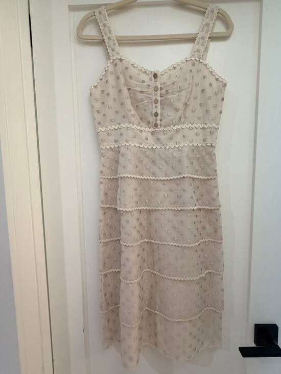 Tory Burch Dresses & Skirts - Tory Burch Cream and Beige Midi 100% Silk Sundress - US 2